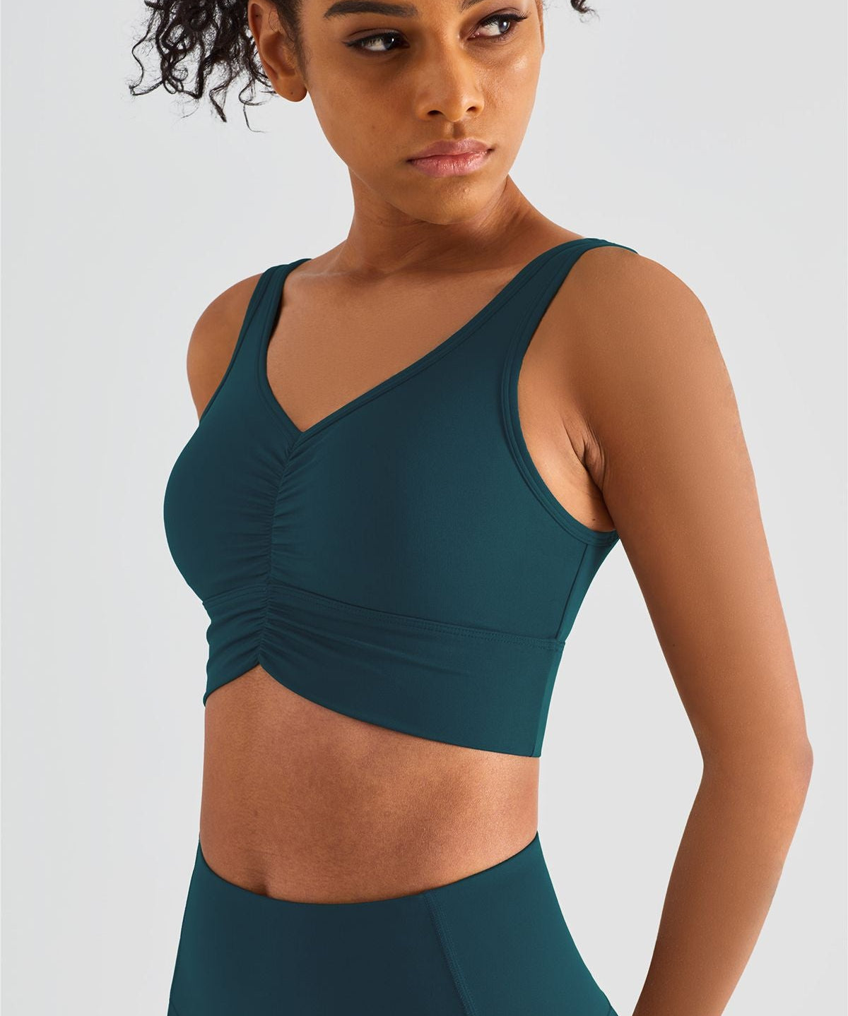 Sleek Ruched Longline Sports Bra by bornfocus