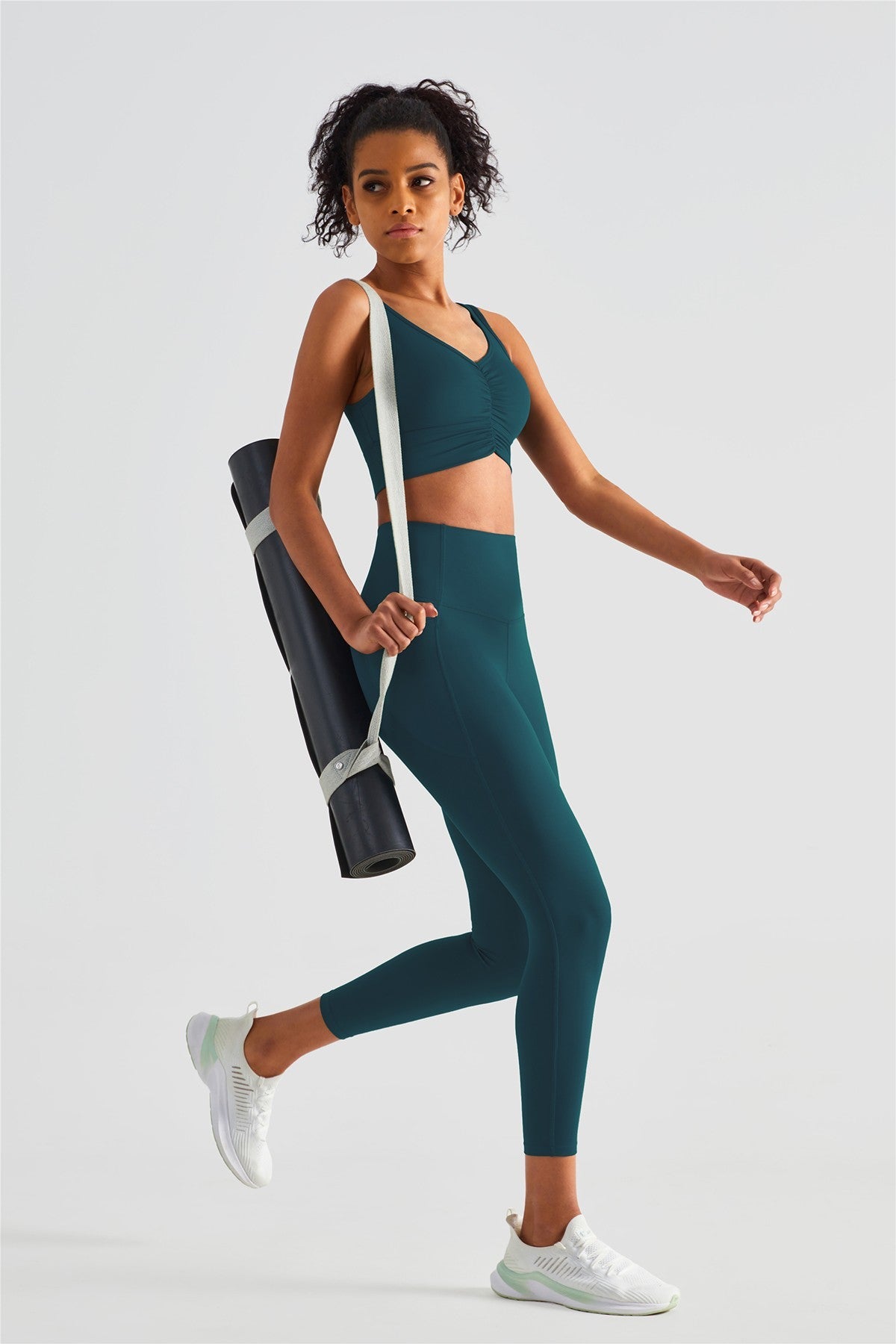 Sleek Ruched Longline Sports Bra by bornfocus