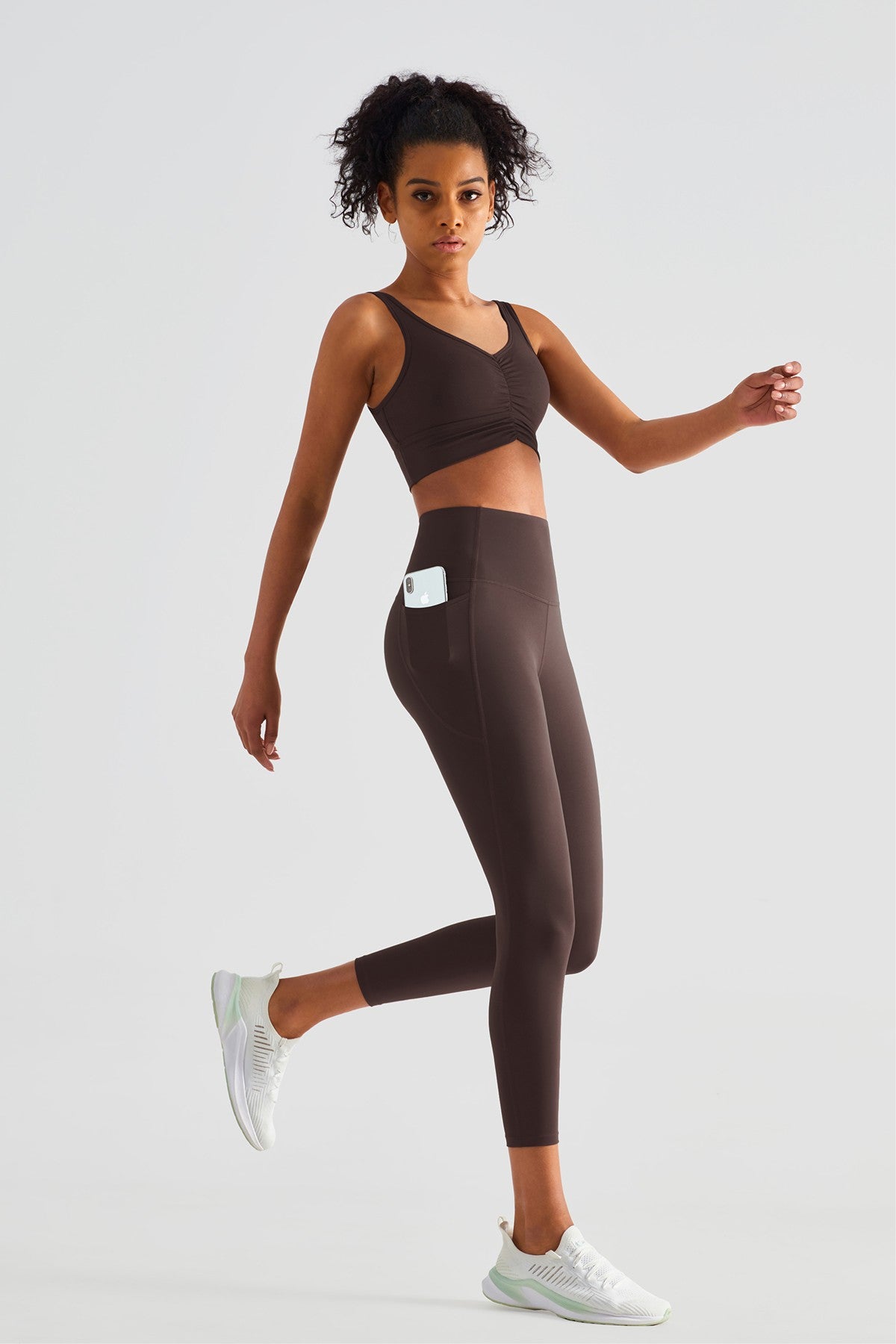 Sleek Ruched Longline Sports Bra by bornfocus