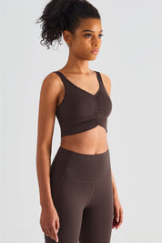 Sleek Ruched Longline Sports Bra by bornfocus