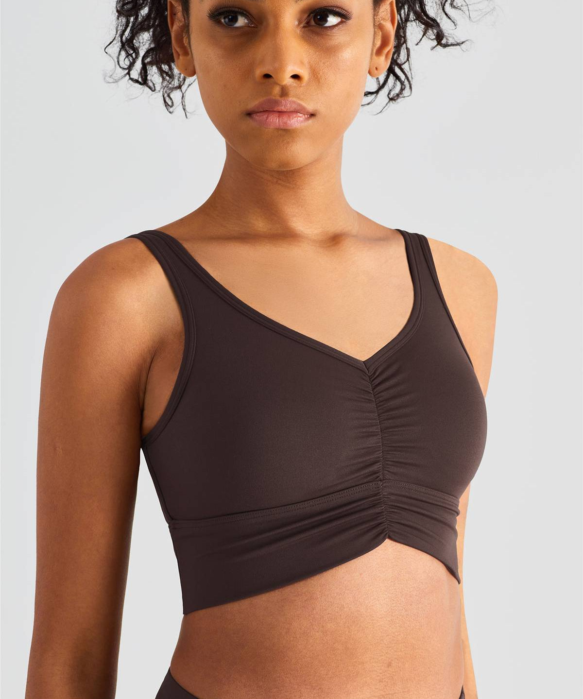 Sleek Ruched Longline Sports Bra by bornfocus