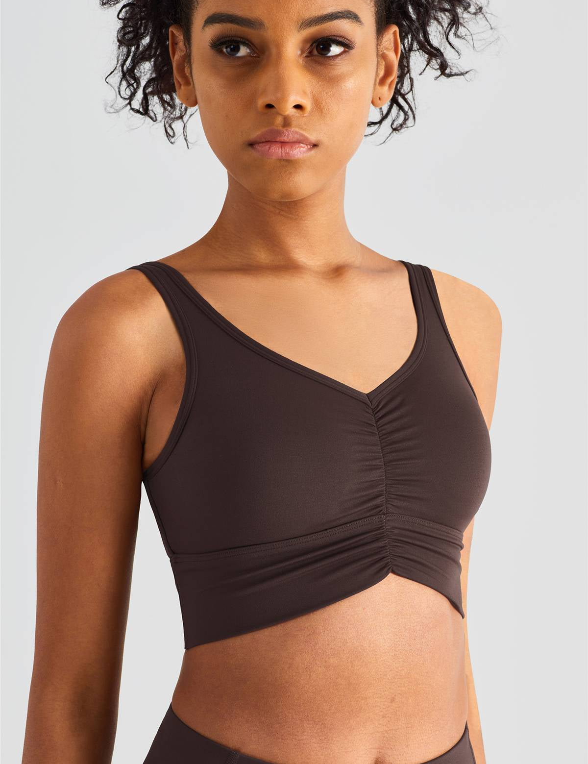 Sleek Ruched Longline Sports Bra by bornfocus