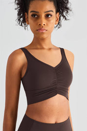 Sleek Ruched Longline Sports Bra by bornfocus