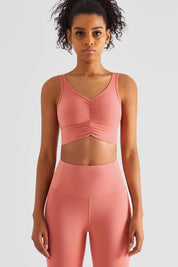 Sleek Ruched Longline Sports Bra by bornfocus