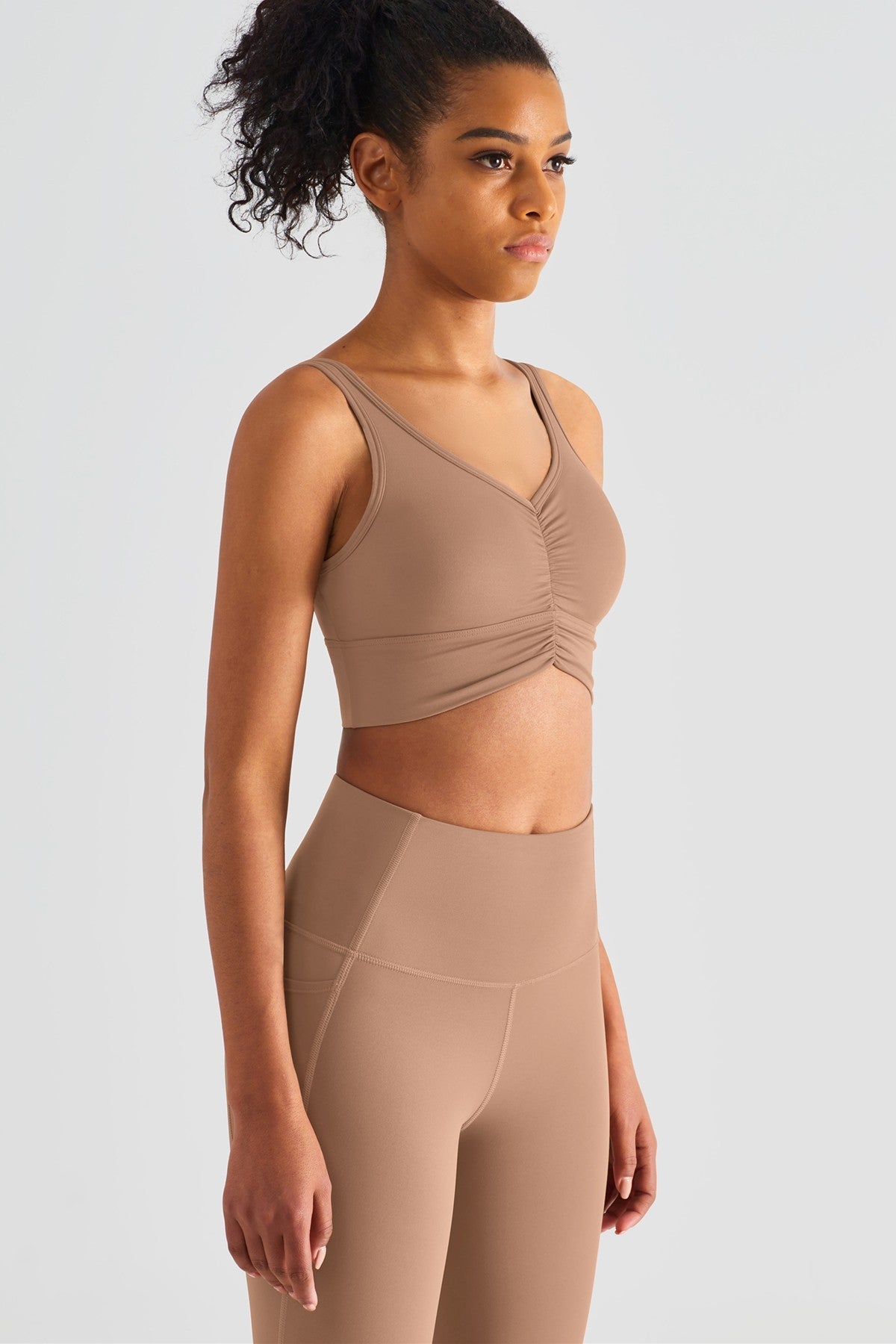 Sleek Ruched Longline Sports Bra by bornfocus