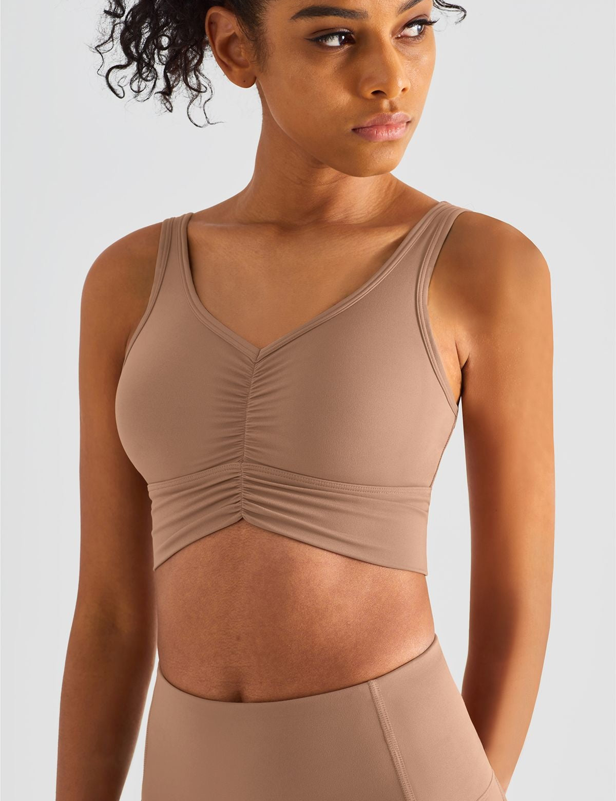 Sleek Ruched Longline Sports Bra by bornfocus