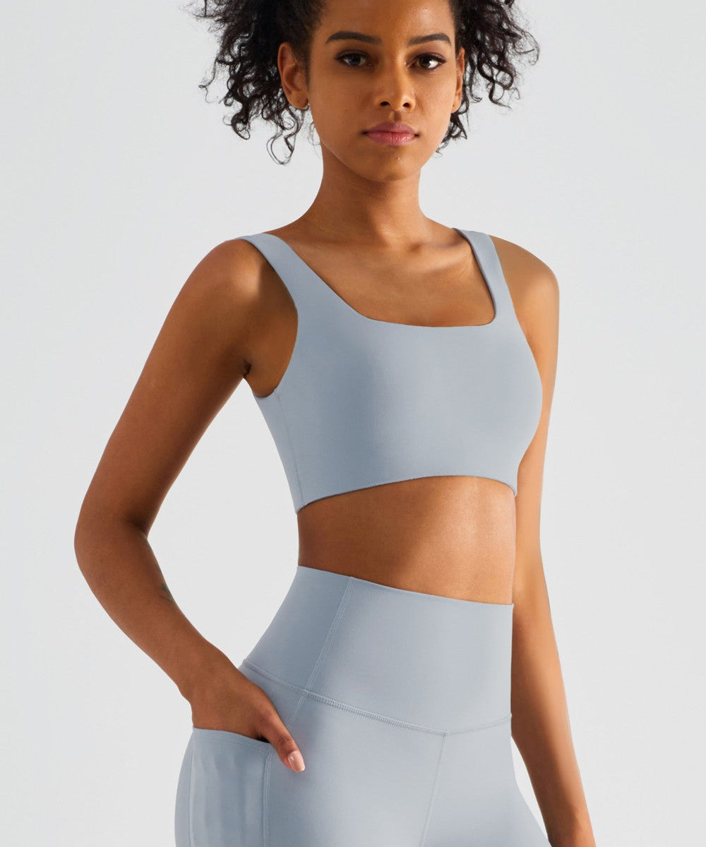 Straight Straps Backless Sports Bra by bornfocus