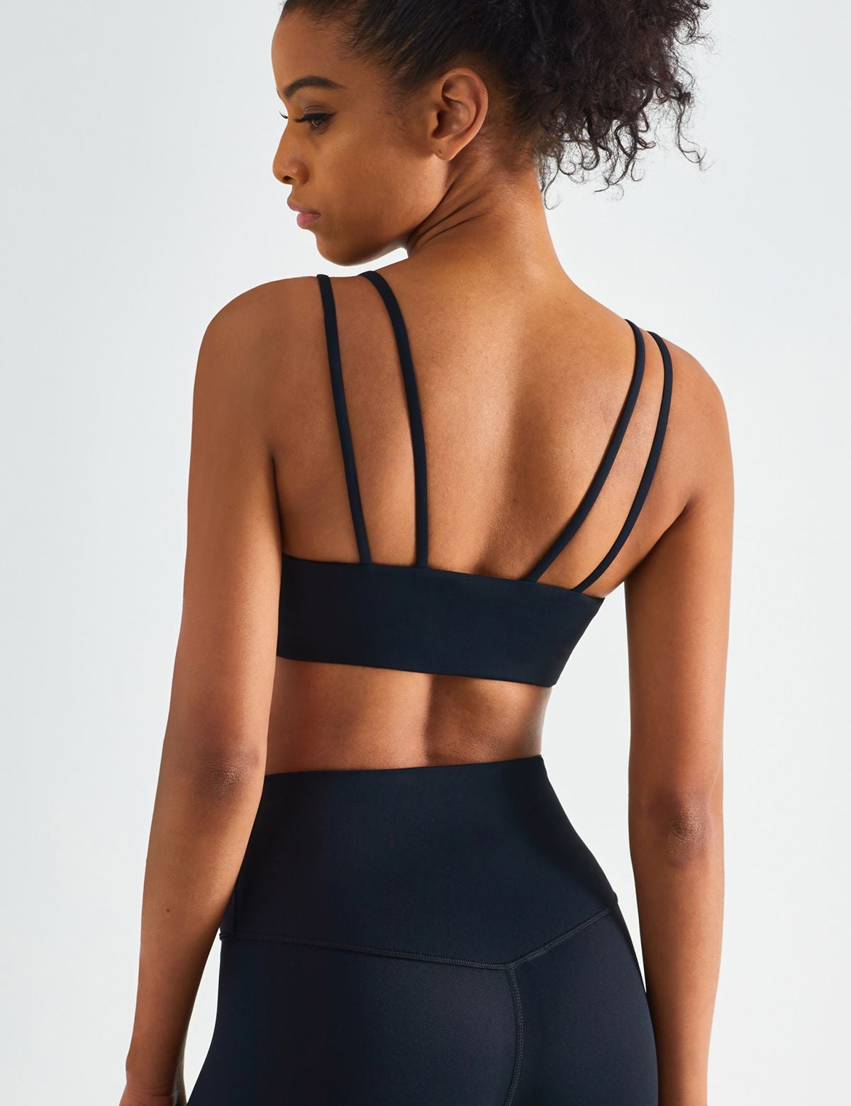 Double Straps Plunge Sports Bra by bornfocus