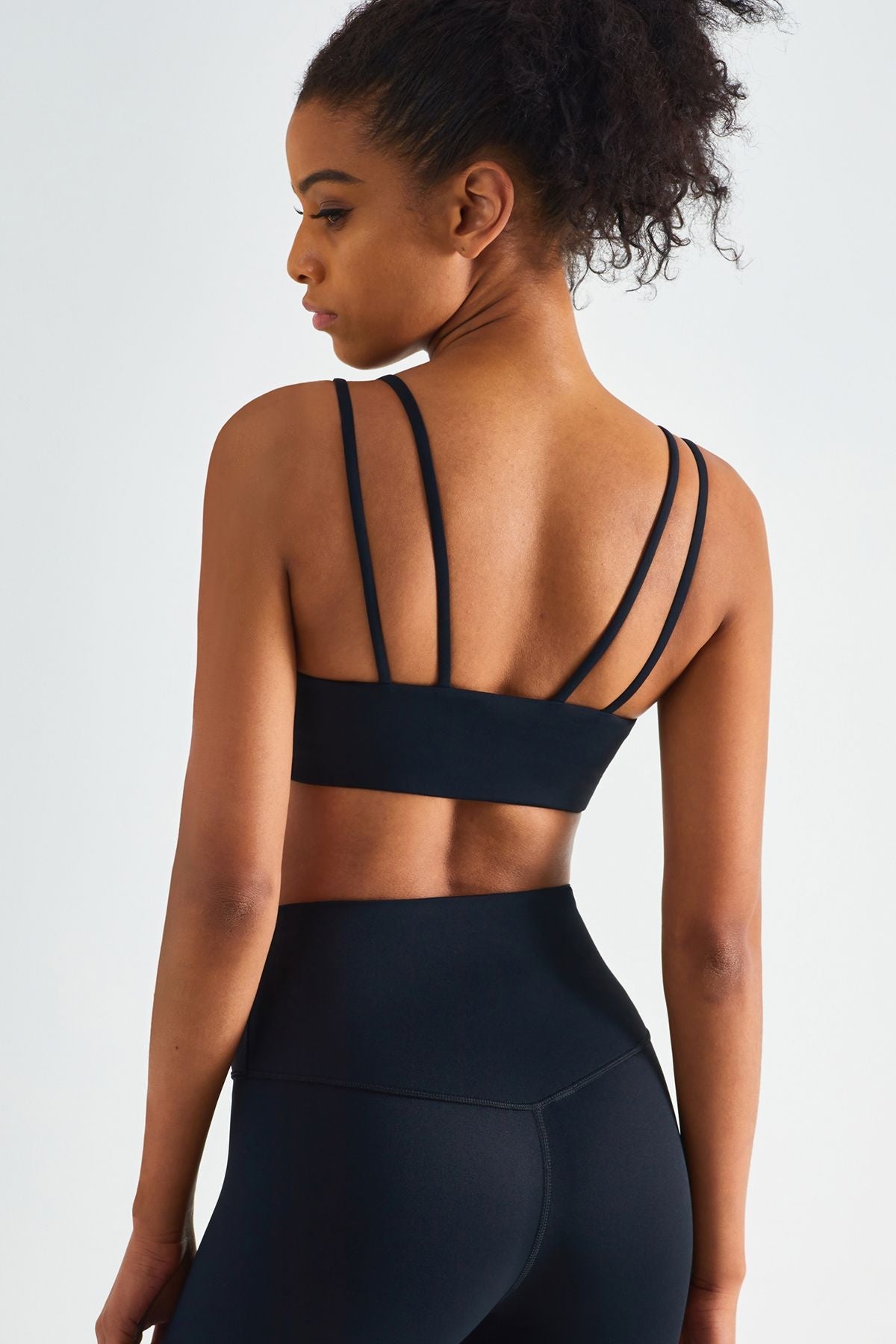 Double Straps Plunge Sports Bra by bornfocus