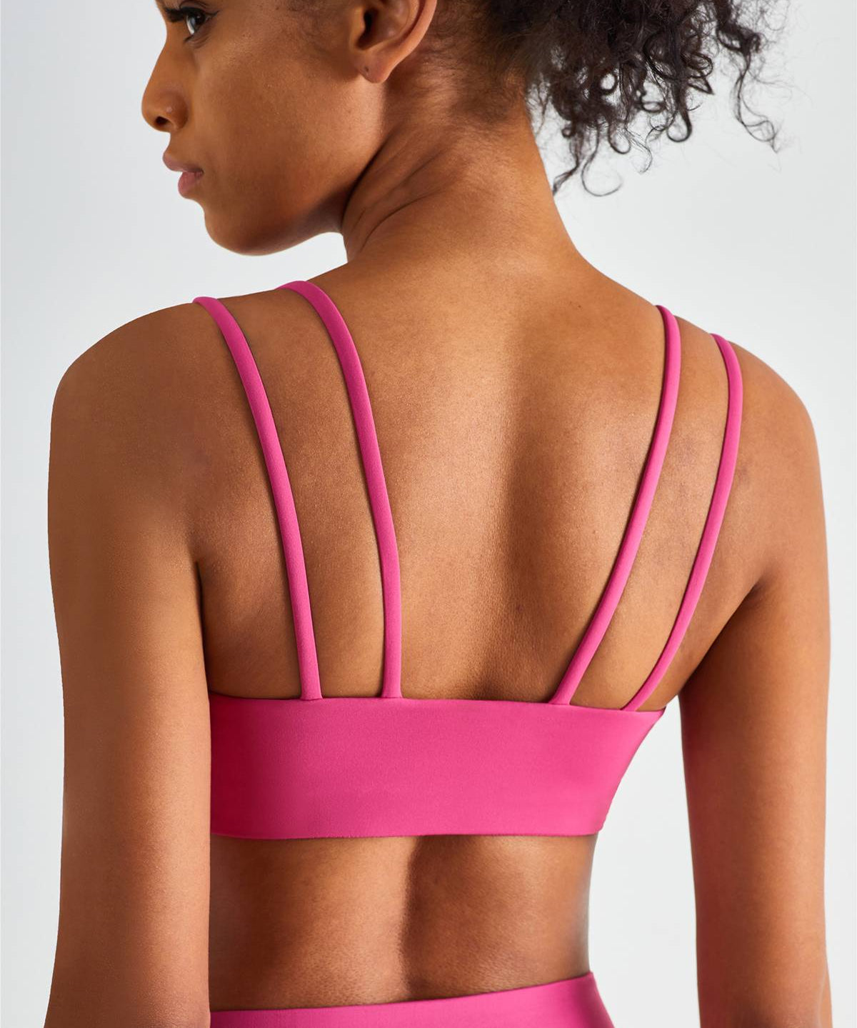 Double Straps Plunge Sports Bra by bornfocus