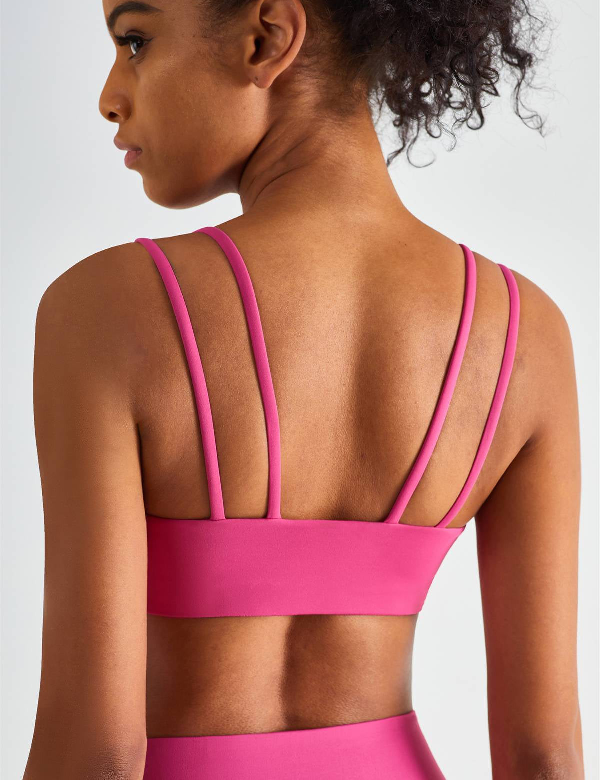 Double Straps Plunge Sports Bra by bornfocus