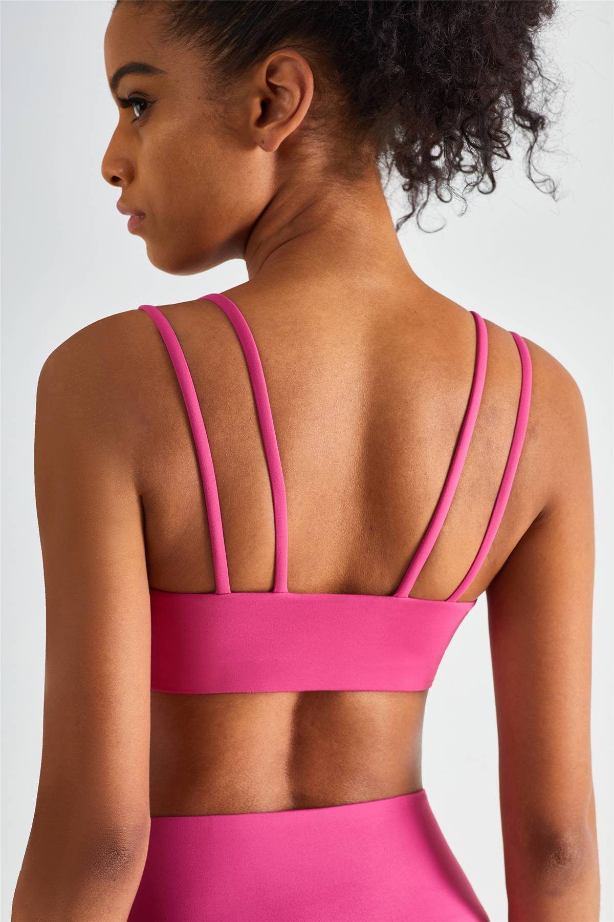 Double Straps Plunge Sports Bra by bornfocus