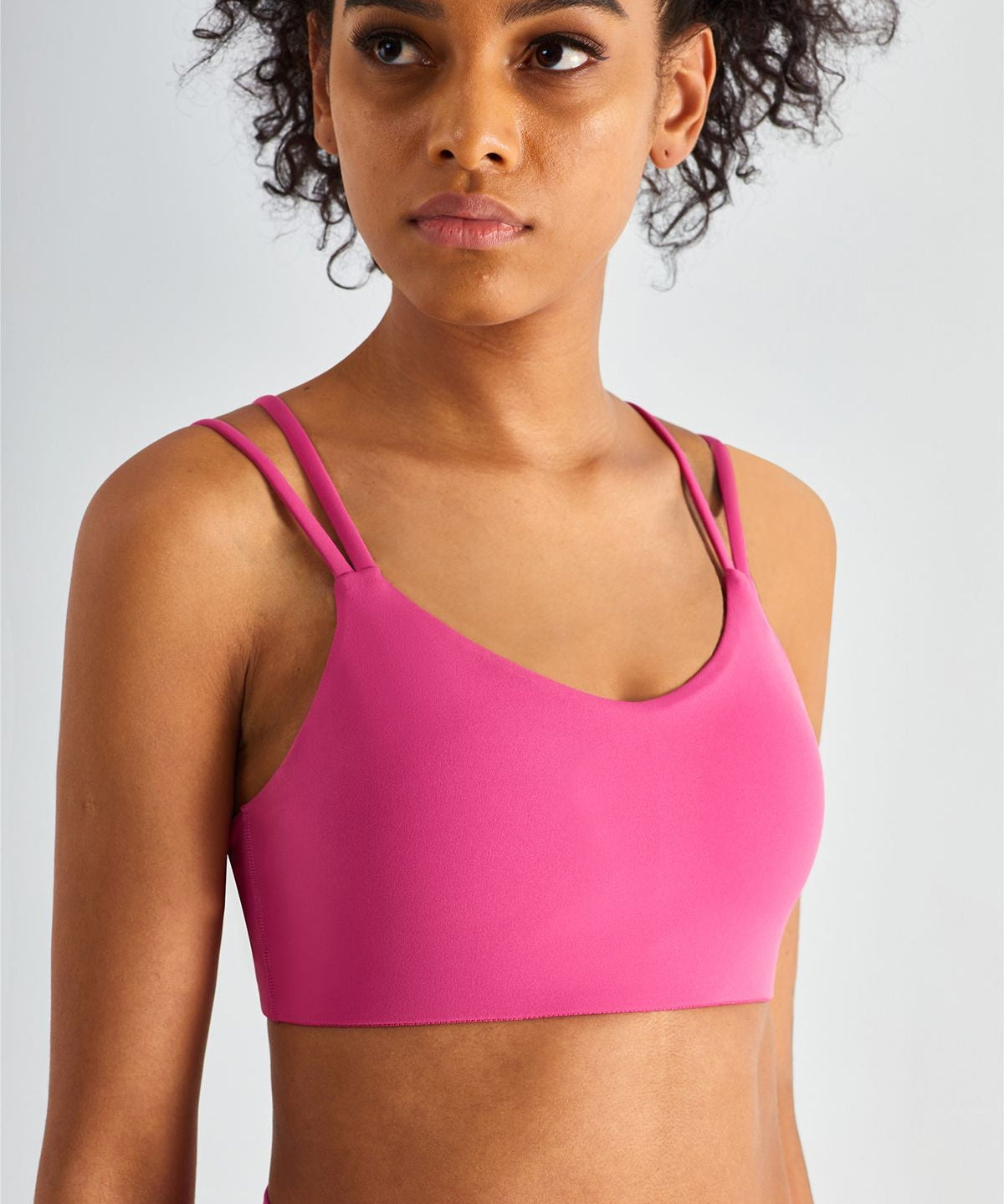 Double Straps Plunge Sports Bra by bornfocus