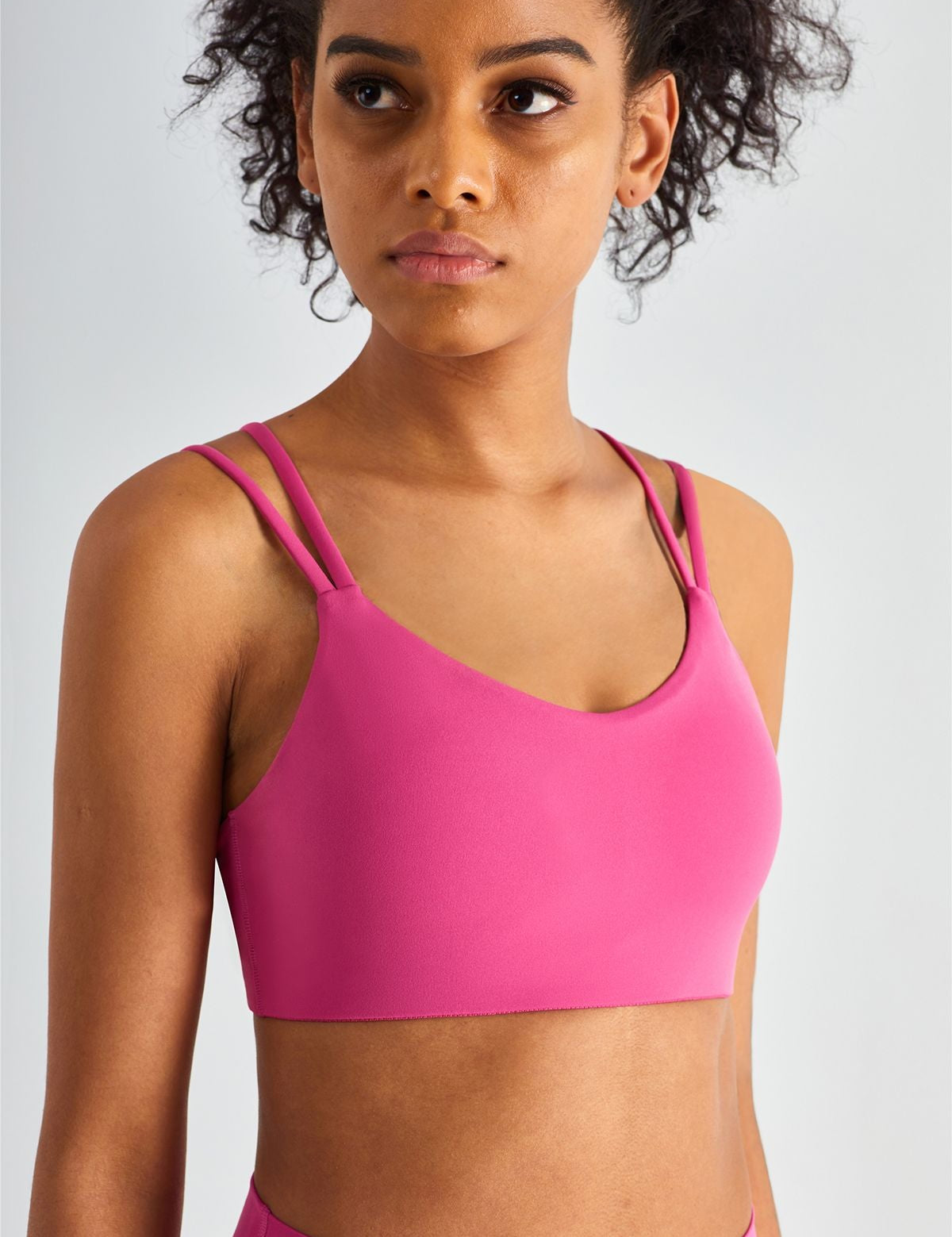 Double Straps Plunge Sports Bra by bornfocus