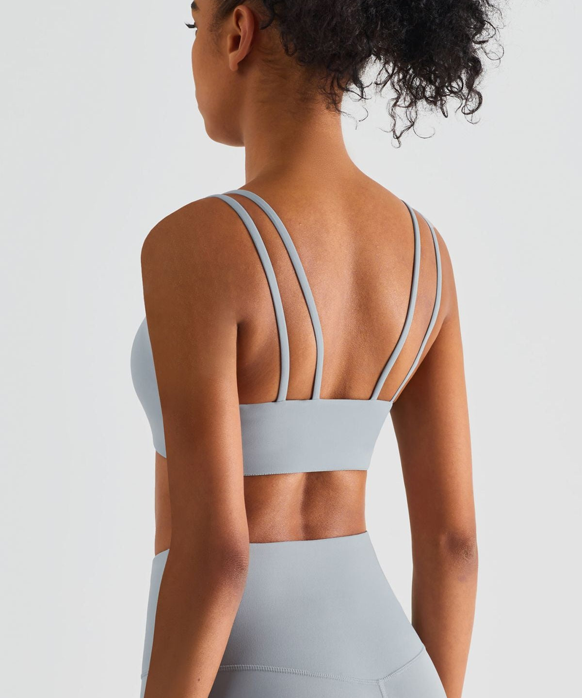 Double Straps Plunge Sports Bra by bornfocus