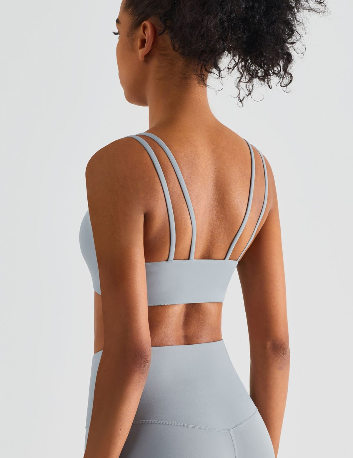 Double Straps Plunge Sports Bra by bornfocus