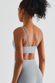 Double Straps Plunge Sports Bra by bornfocus