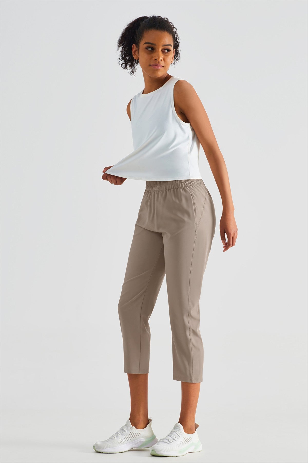 UPF 50+ Tapered Crop Pants with Pockets by bornfocus