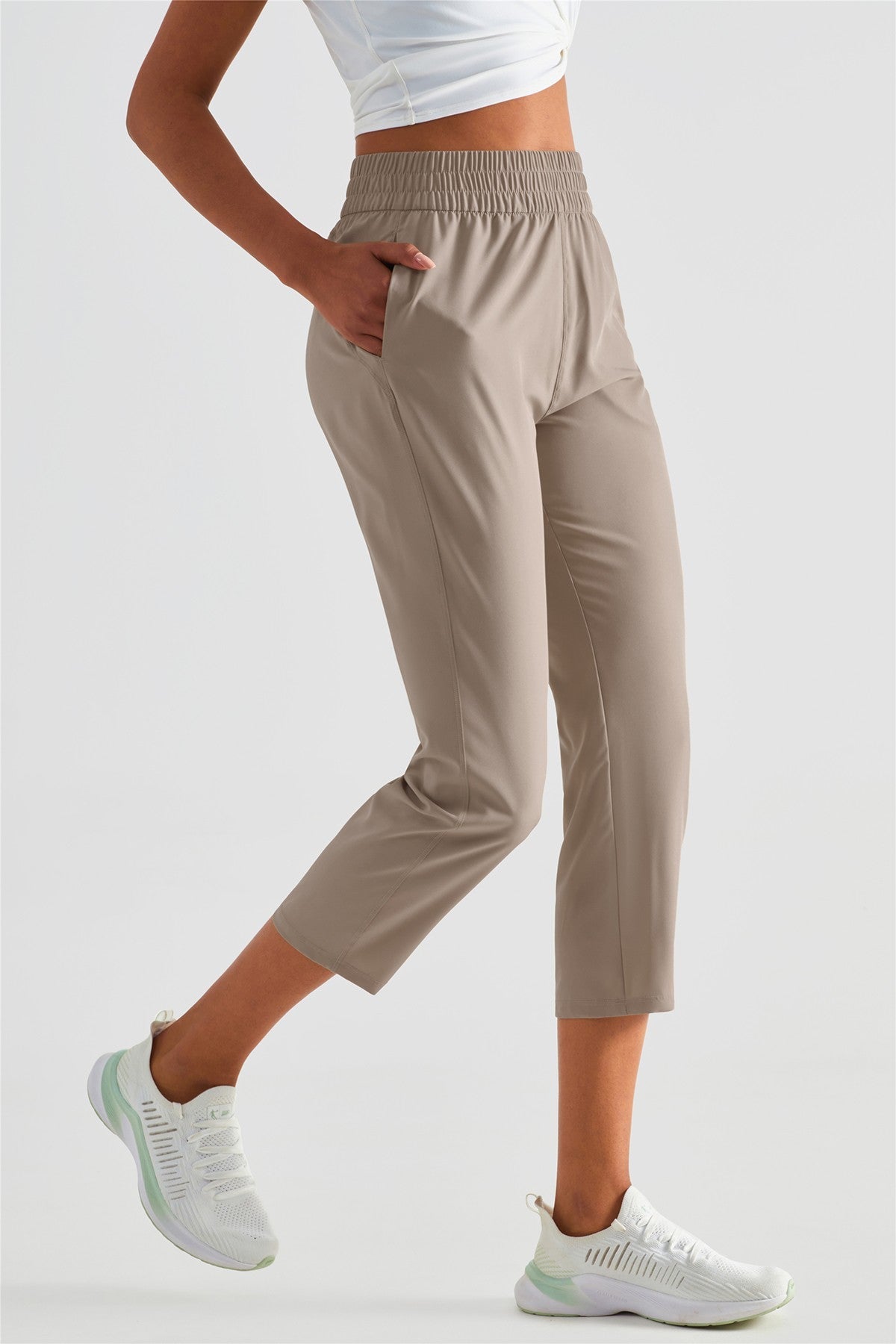 UPF 50+ Tapered Crop Pants with Pockets by bornfocus