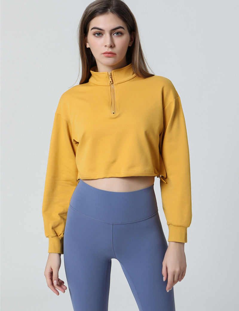 Half-zip Stand-up Collar Sweatshirt by bornfocus