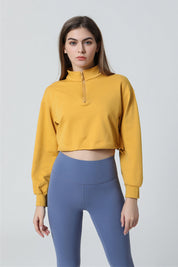 Half-zip Stand-up Collar Sweatshirt by bornfocus