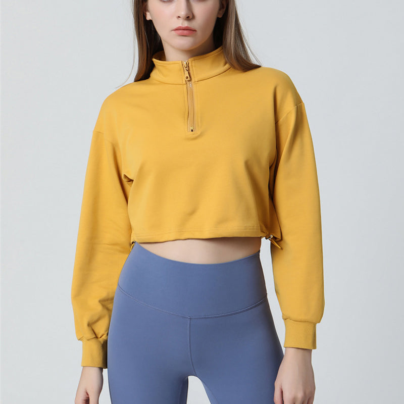 Half-zip Stand-up Collar Sweatshirt by bornfocus