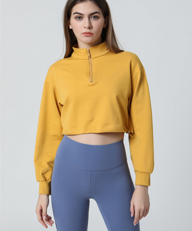 Half-zip Stand-up Collar Sweatshirt by bornfocus