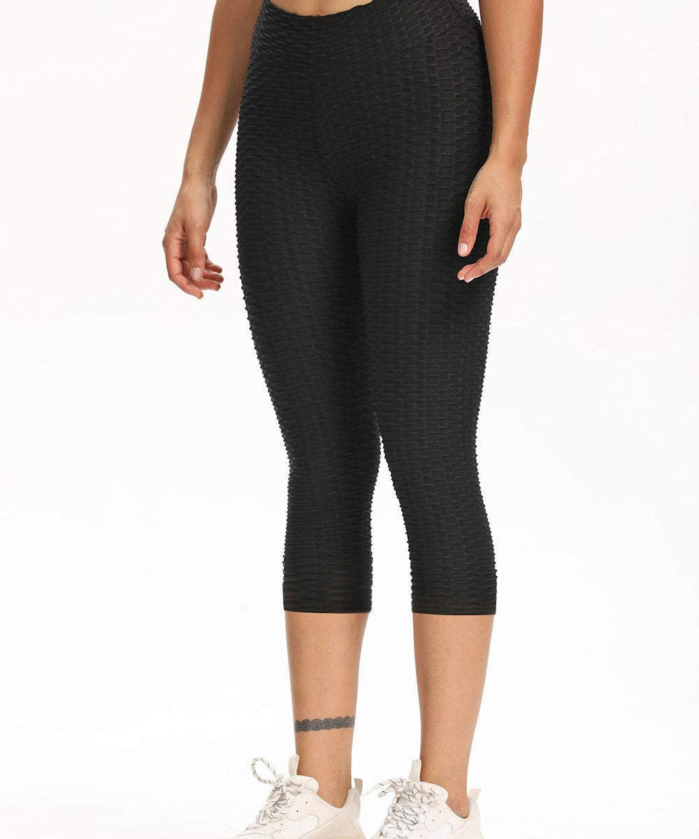 High Waisted Cropped Butt Lifting TikTok Leggings by bornfocus