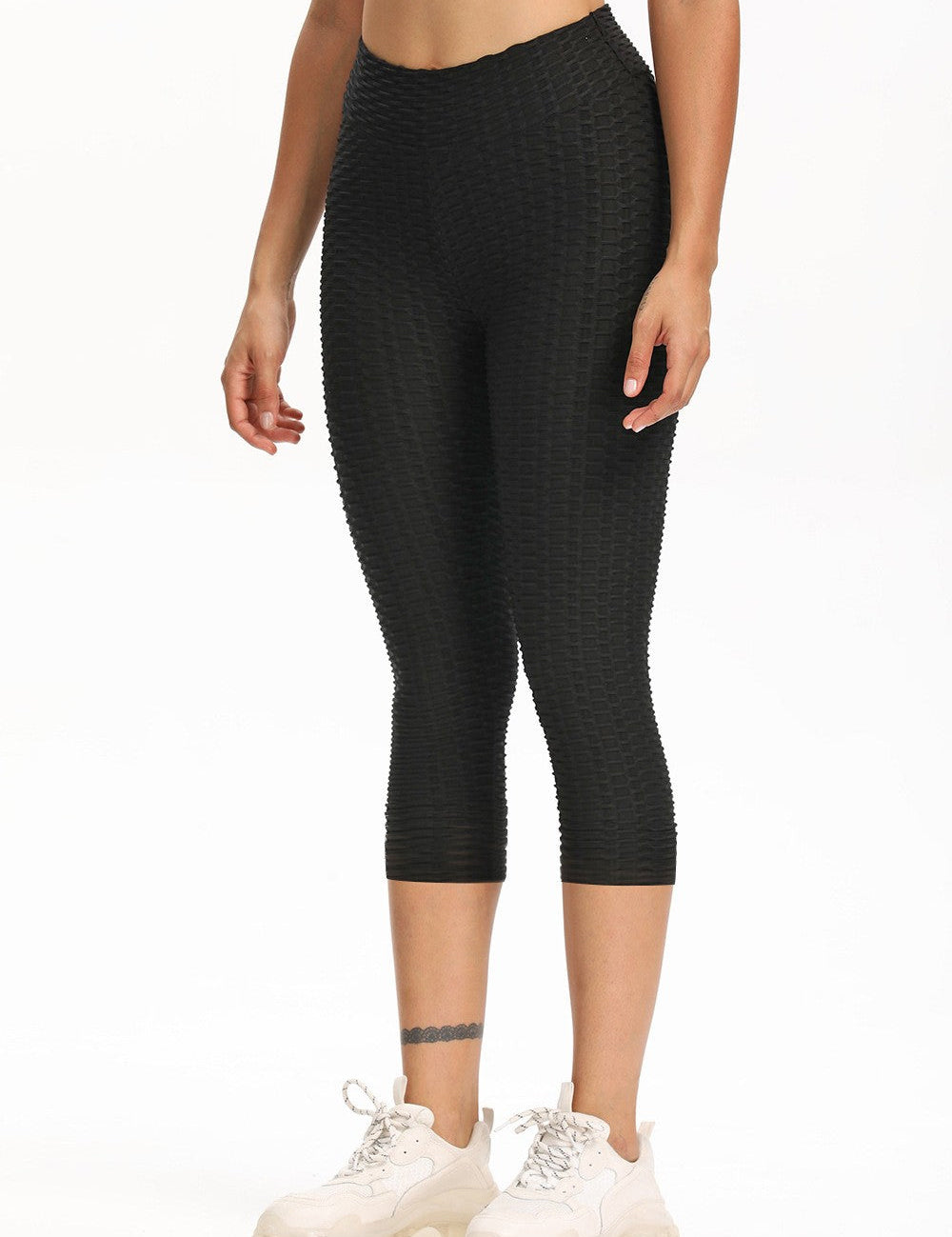 High Waisted Cropped Butt Lifting TikTok Leggings by bornfocus