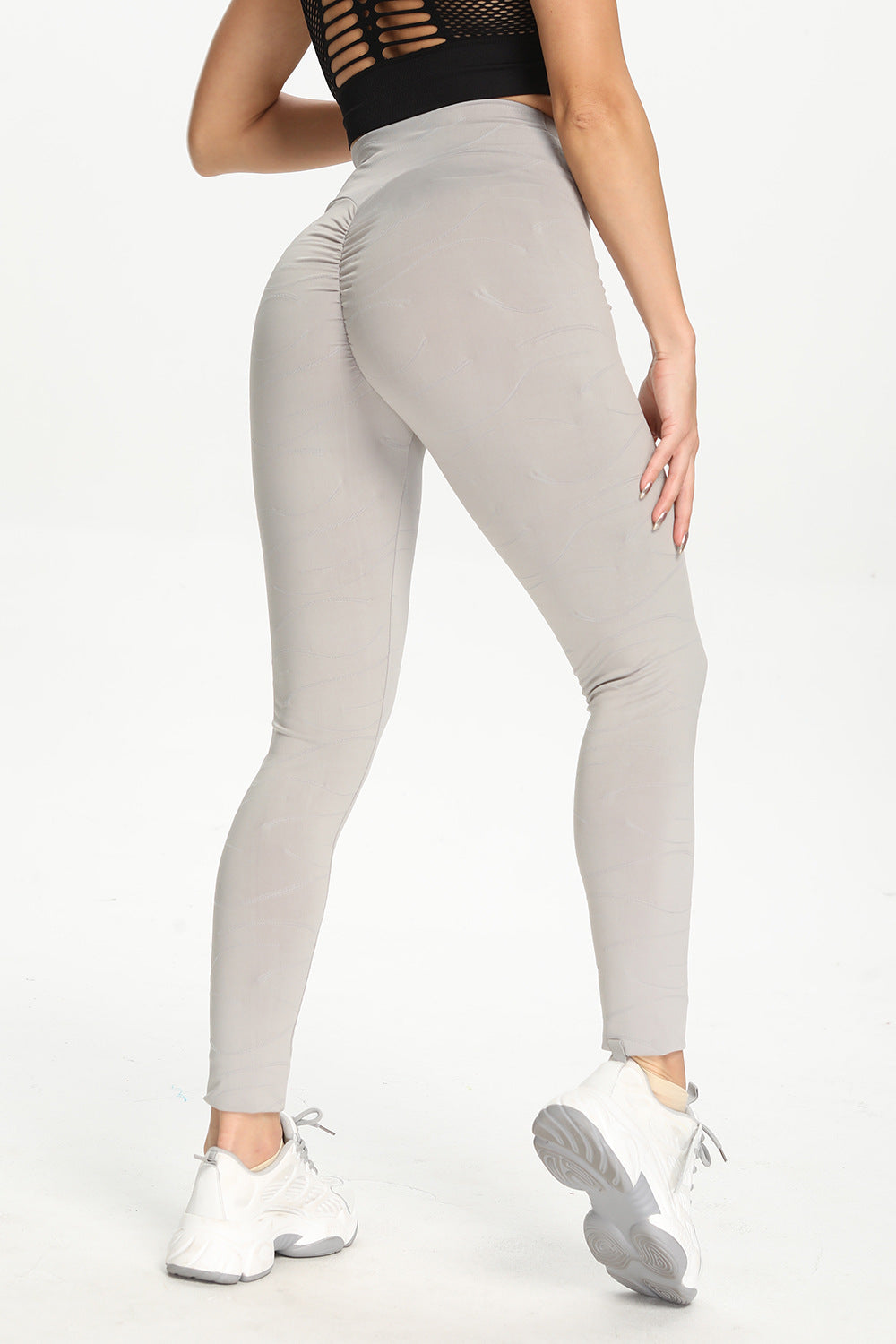 Ripples Ruched Bum Gym Leggings by bornfocus