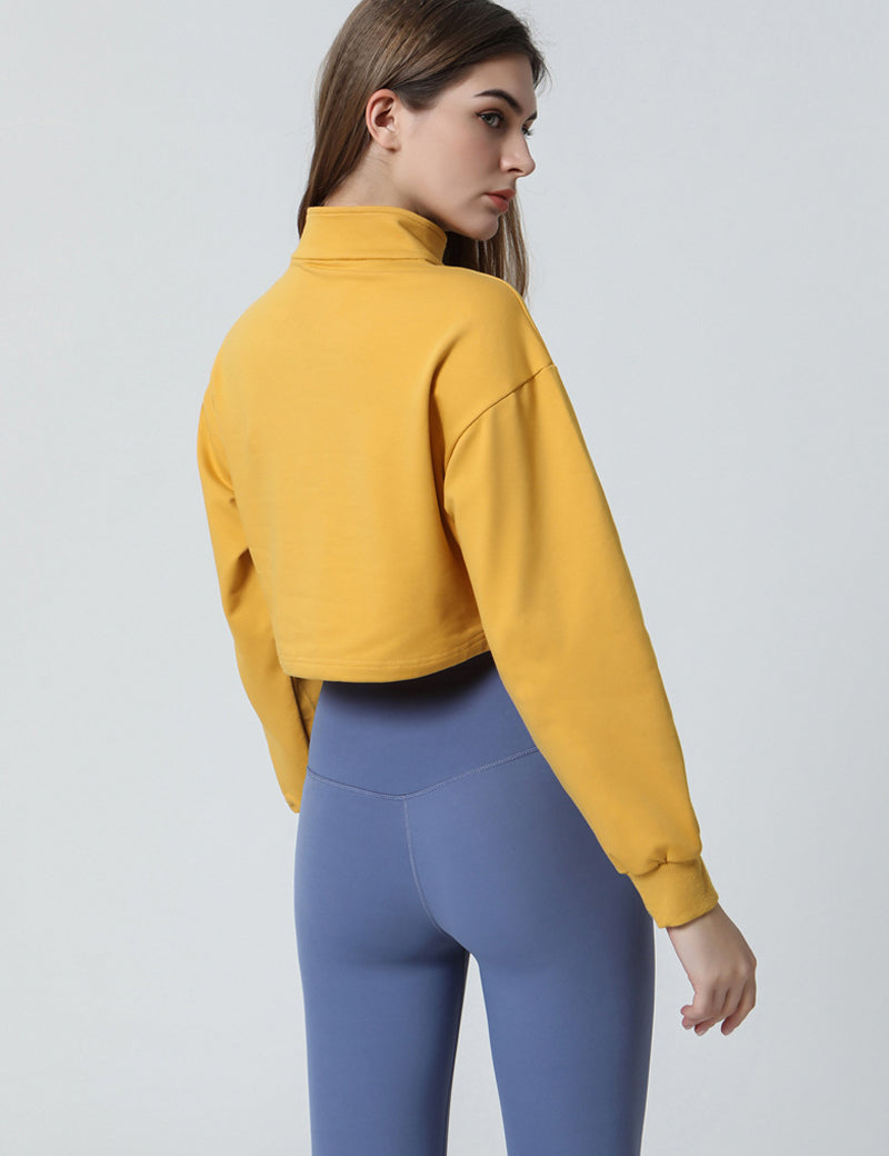 Half-zip Stand-up Collar Sweatshirt by bornfocus