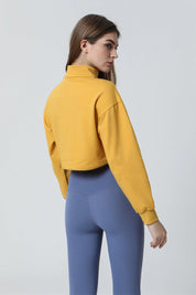 Half-zip Stand-up Collar Sweatshirt by bornfocus