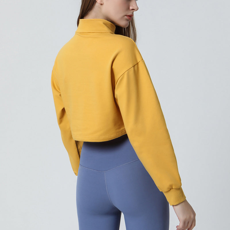 Half-zip Stand-up Collar Sweatshirt by bornfocus
