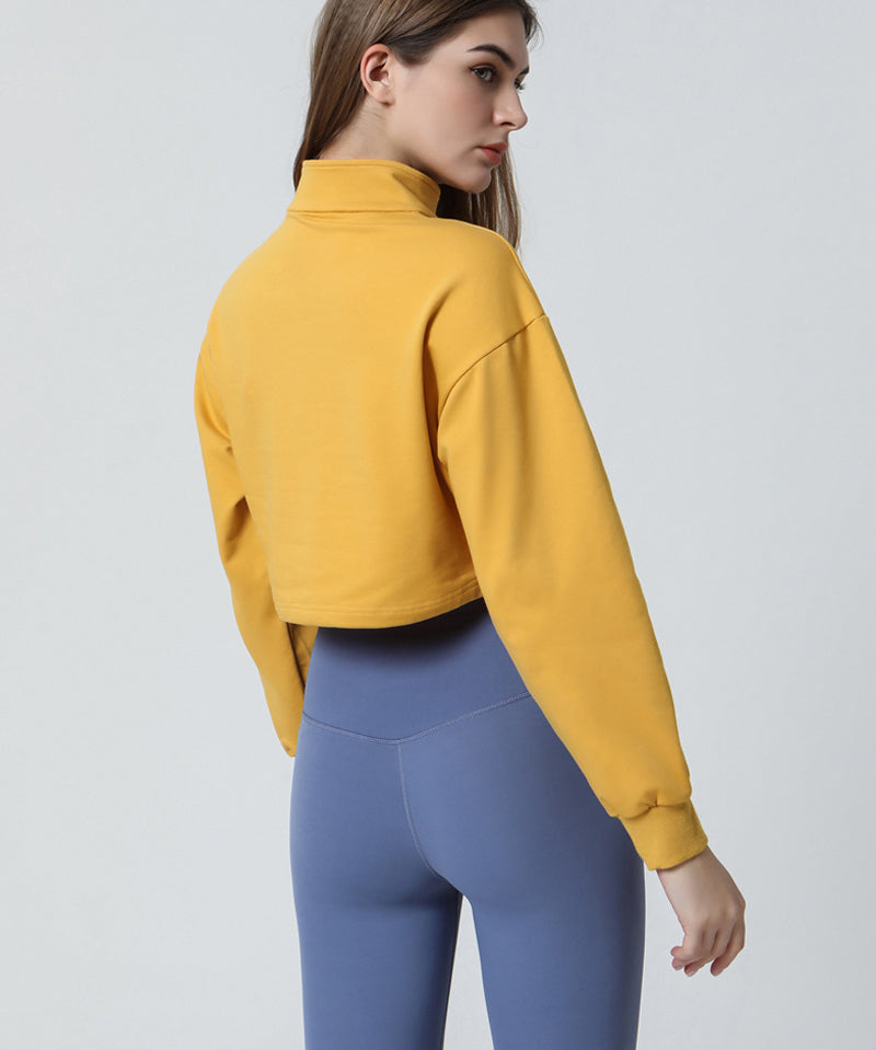 Half-zip Stand-up Collar Sweatshirt by bornfocus