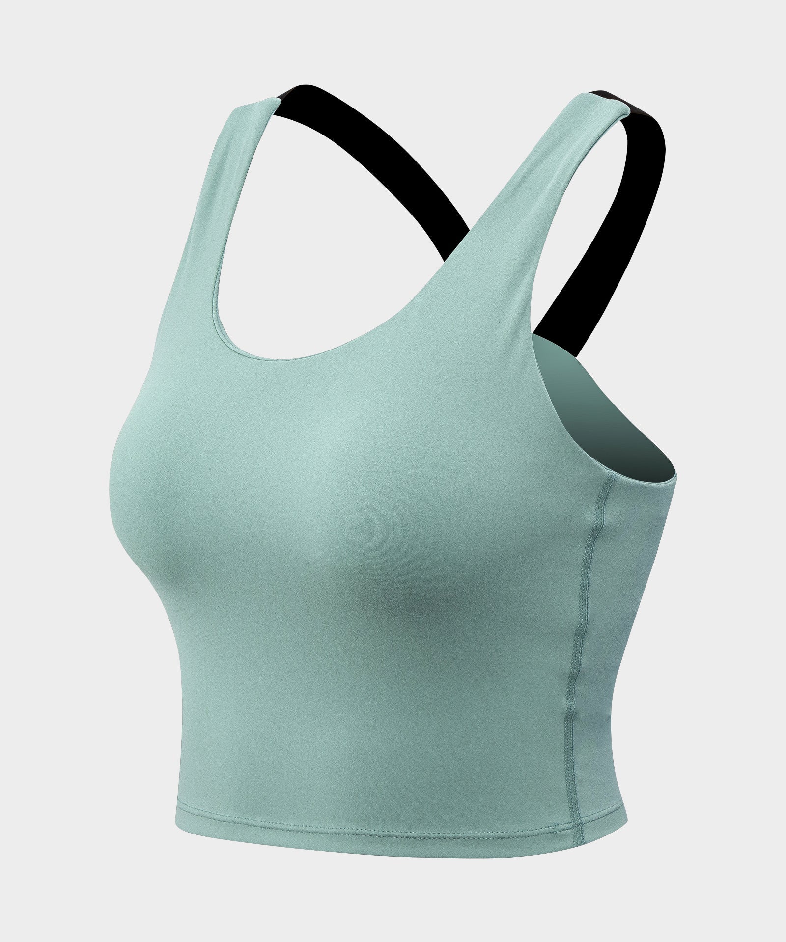 Longline Crop Tops Built in Bra by bornfocus