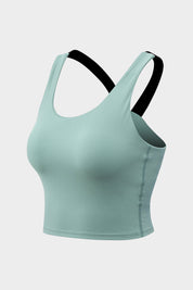 Longline Crop Tops Built in Bra by bornfocus