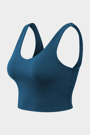 Longline Crop Tops Built in Bra by bornfocus