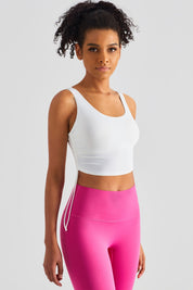 Cropped Tank Tops with Side Drawstring by bornfocus