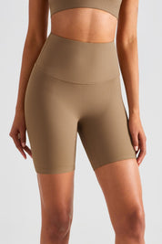 Ribbed High-Rise Seamless Biker Shorts by bornfocus