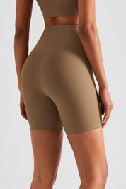 Ribbed High-Rise Seamless Biker Shorts by bornfocus