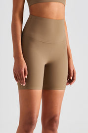 Ribbed High-Rise Seamless Biker Shorts by bornfocus