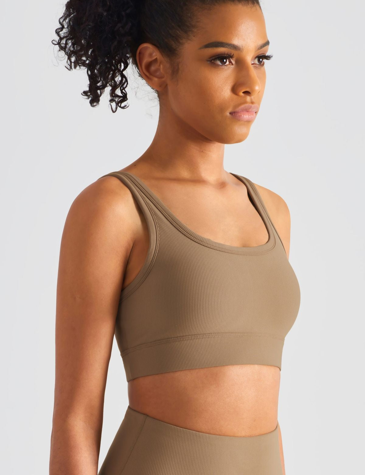 Ribbed Sports Bra Light Support by bornfocus