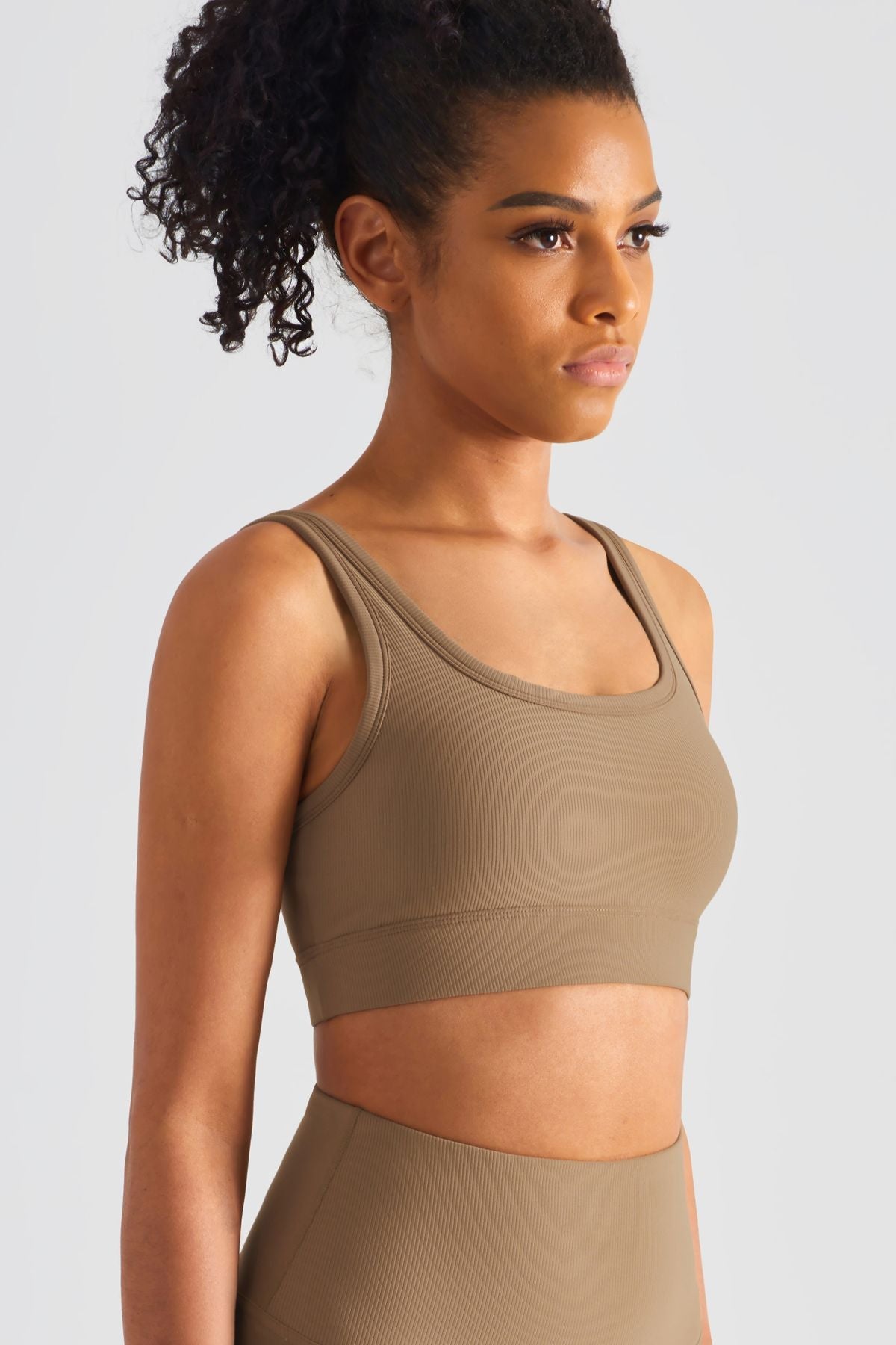 Ribbed Sports Bra Light Support by bornfocus