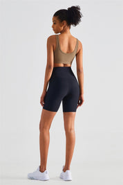 Ribbed High-Rise Seamless Biker Shorts by bornfocus