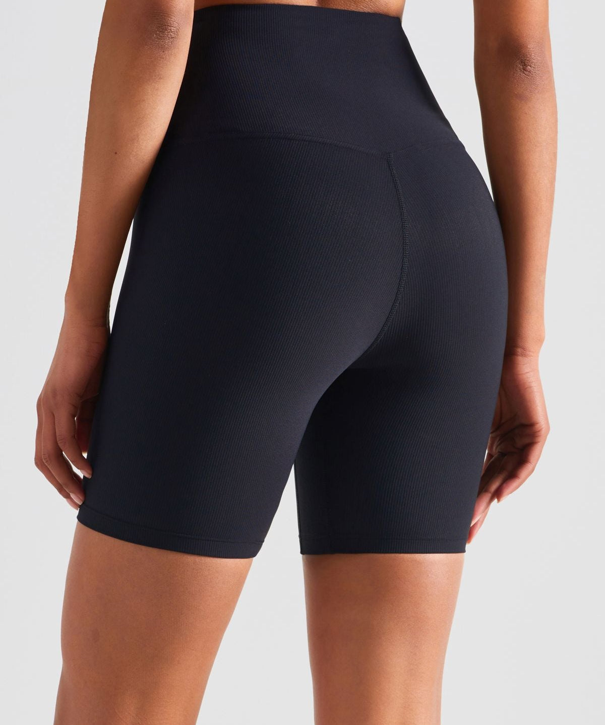 Ribbed High-Rise Seamless Biker Shorts by bornfocus