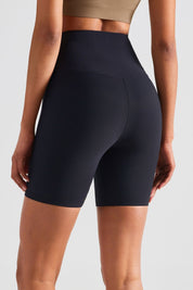 Ribbed High-Rise Seamless Biker Shorts by bornfocus