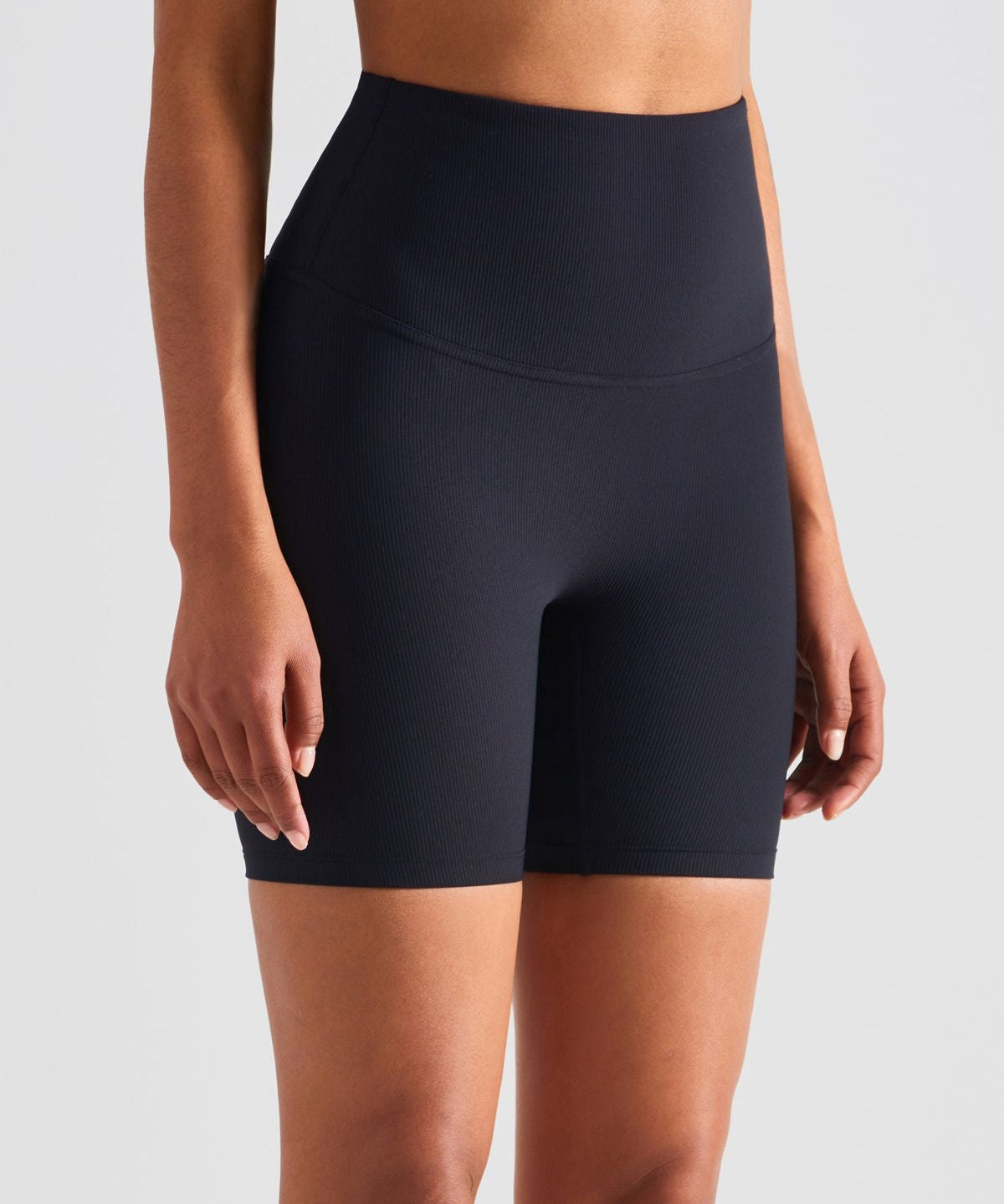 Ribbed High-Rise Seamless Biker Shorts by bornfocus