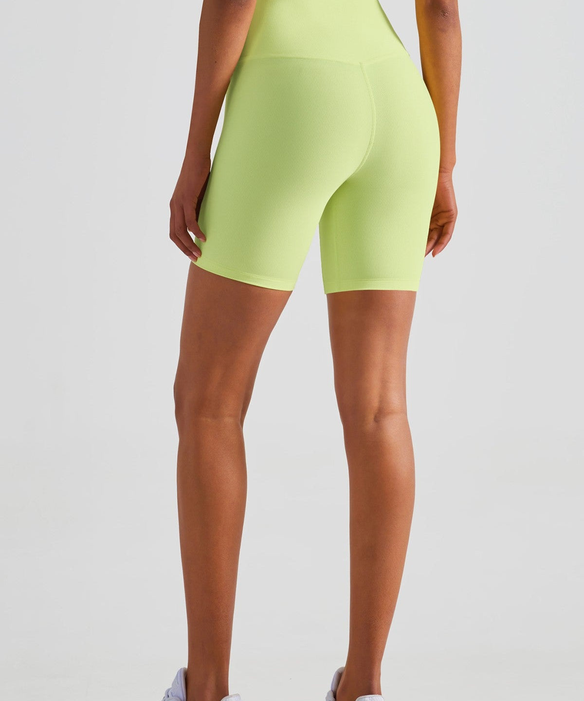 Ribbed High-Rise Seamless Biker Shorts by bornfocus