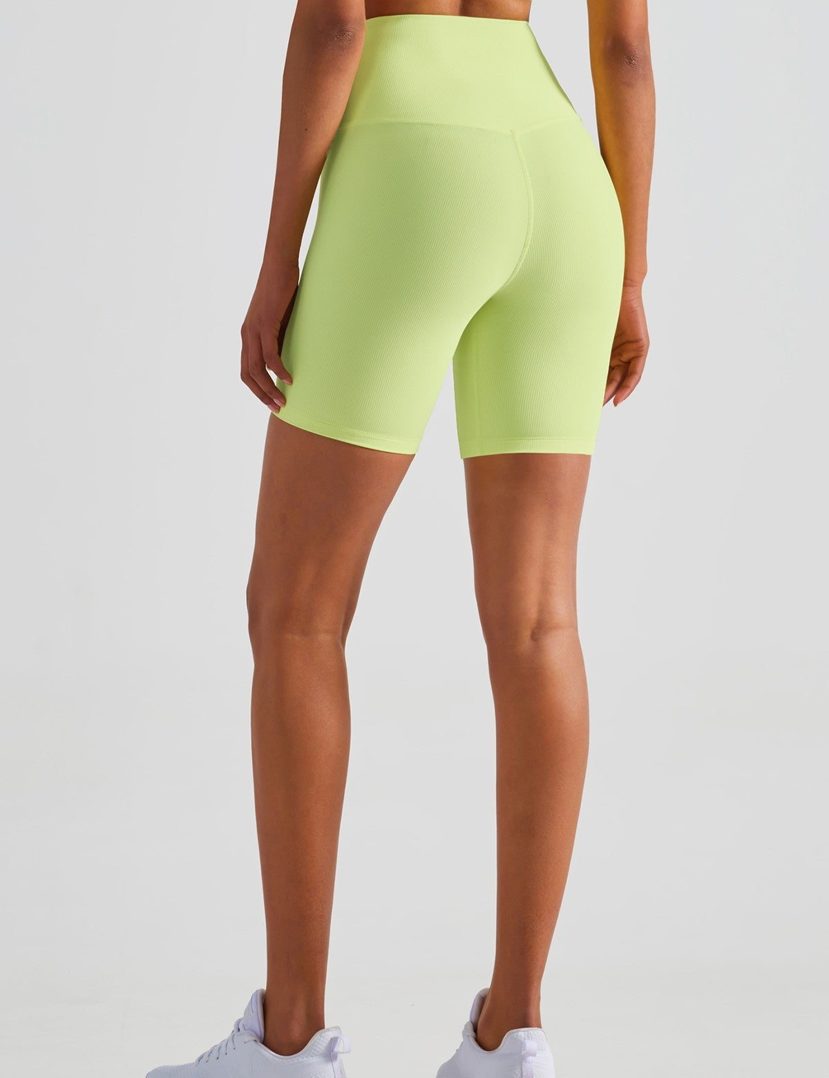 Ribbed High-Rise Seamless Biker Shorts by bornfocus