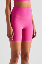 Ribbed High-Rise Seamless Biker Shorts by bornfocus